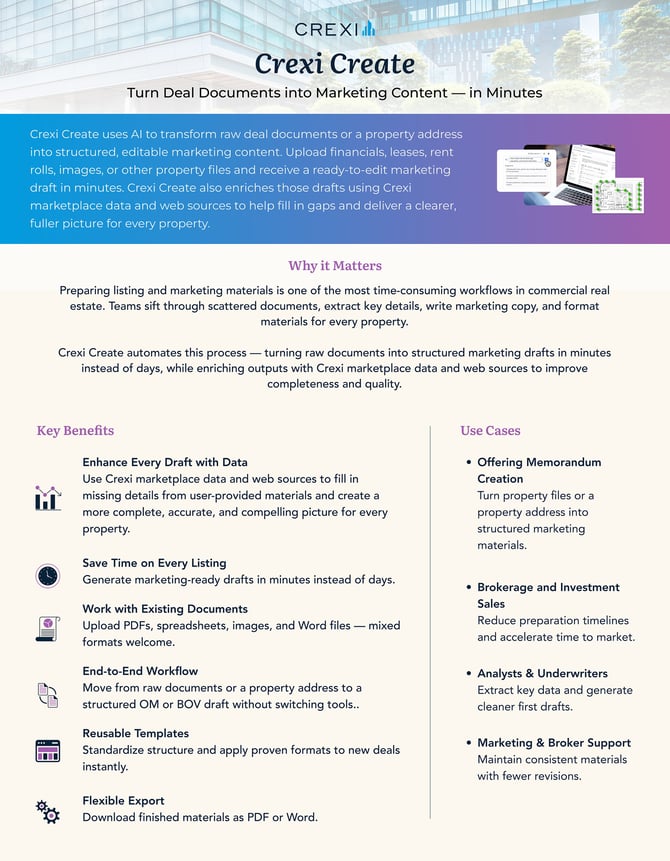 Crexi_Create_One Pager